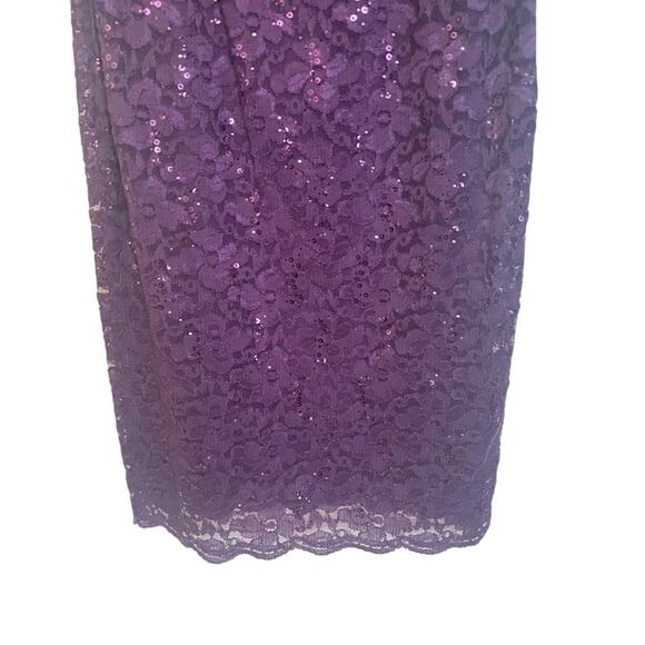 SLNY Purple Sequin Lace Dress NWT‎ Size 8 - Picture 6 of 11